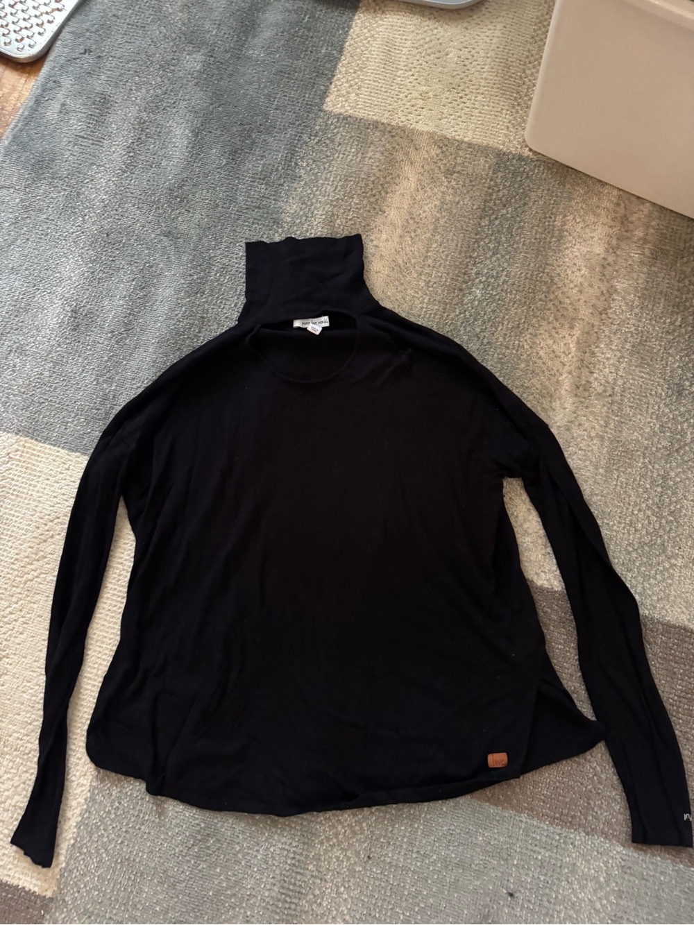 Peace Love World Black Knit Turtleneck Top